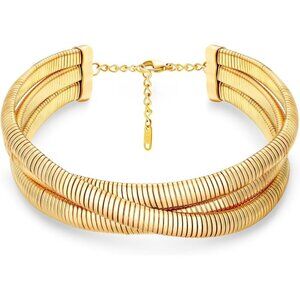 Chunky Gold Chain Necklace Women Thick Snake Collar Layered Jewelry Gift